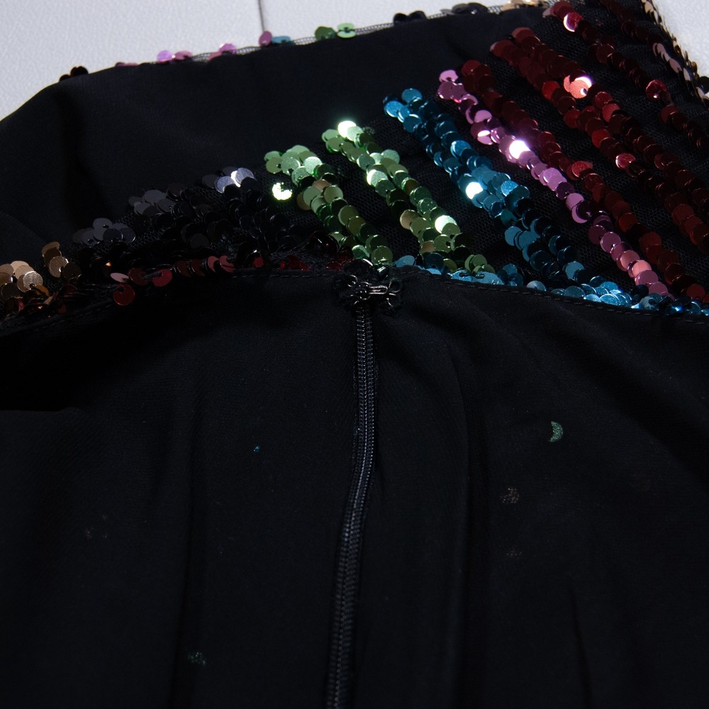 Nicole Miller Skirt Size‎ 4 Rainbow Sequin Party Mini Cocktail Festival Holiday - Picture 8 of 9